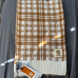 Timberland Tan and White Plaid Scarf